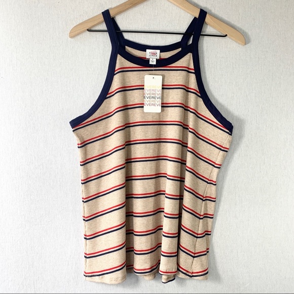 Evereve Tops - NWT Evereve Peyton Jensen Striped Ribbed Tank L